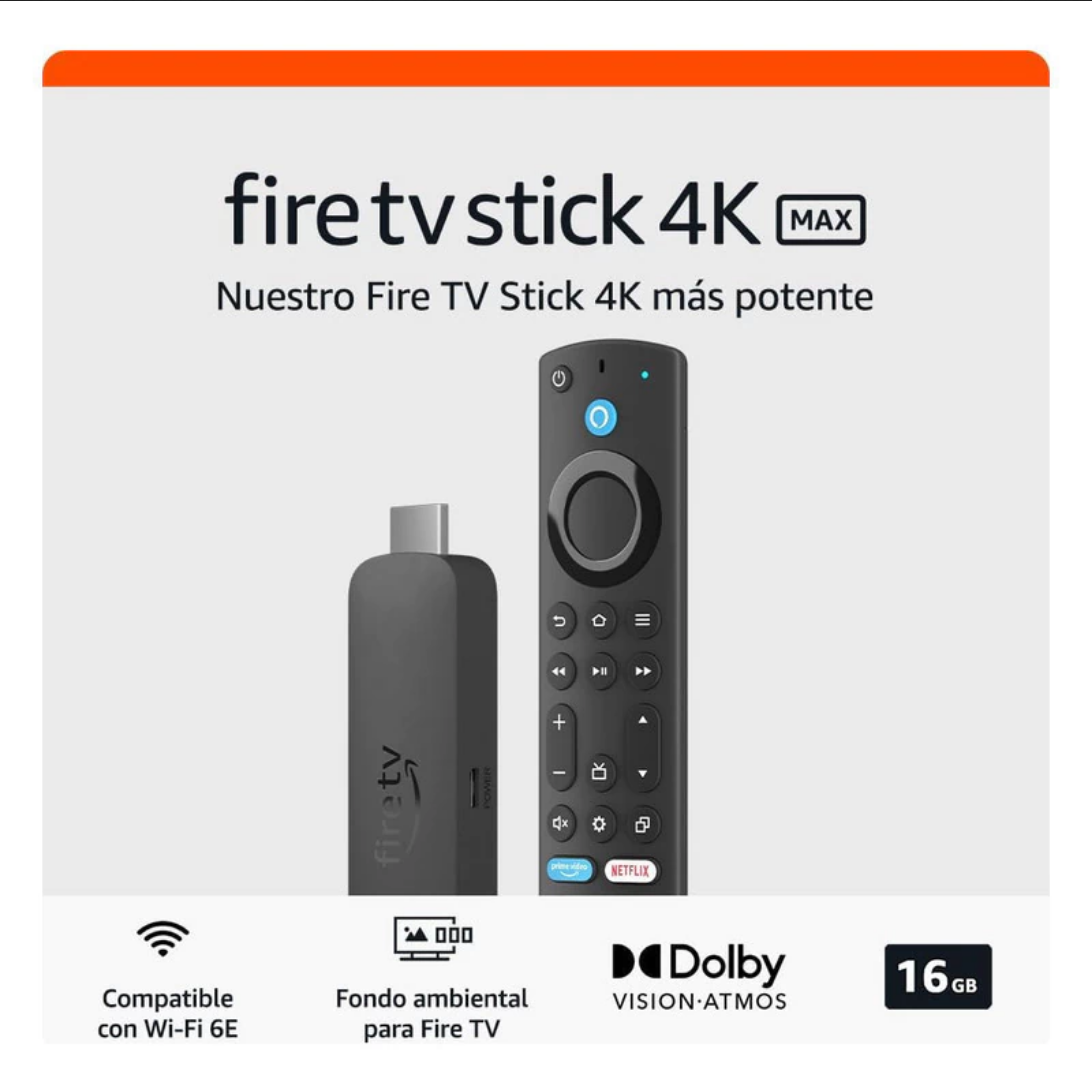 Amazon Fire Tv 4k Max 16gb Hdr Control De Voz Con Alexa Negro