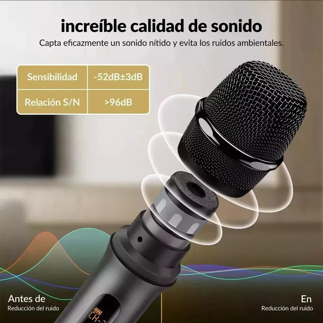 Micrófonos Inalámbrico Receptor Doble Canal